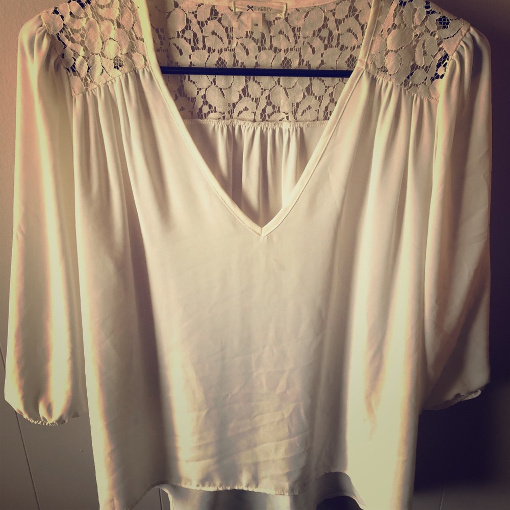Everly Lace and Silky Top